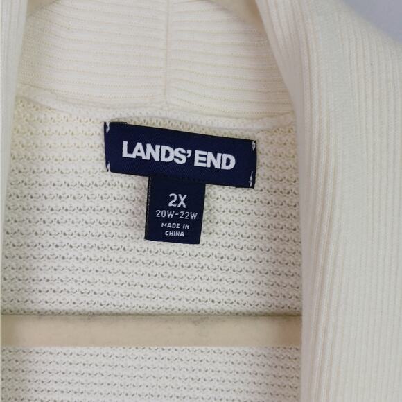 Lands' End SZ 2X Cotton Blend Plus Long Sleeve Open Long Cardigan Sweater NEW - Picture 5 of 6